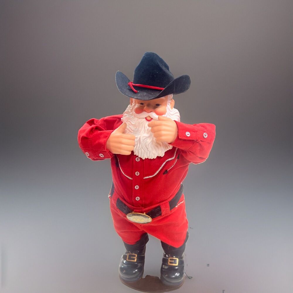 HOLLY JOLLY ROCK SANTA Animated Dancing Cowboy Alan Jackson 1999 | TESTED WORKS